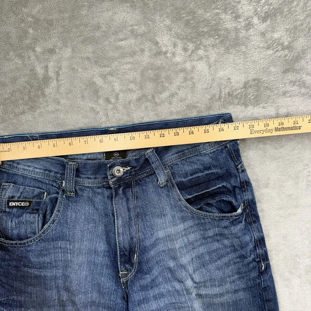 Vintage Enyce Denim Shorts Baggy Loose Fit Men 34 y2k Distressed Hip Hop